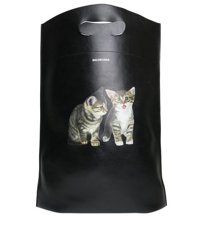 Printed Kitten Plastic Bag Shopper, front view